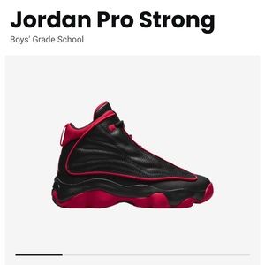 Jordan Pro Strong Size 5 Grade School Boys Red and Black